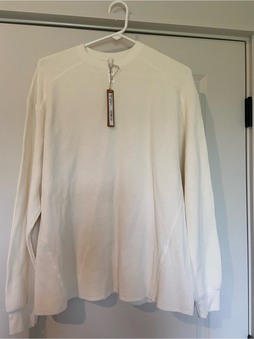 NWT Cream Waffle Knit Long Sleeve Top SZ XS